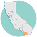 graphic image of california, San Diego
