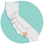 graphic image of California, Los Angeles county region