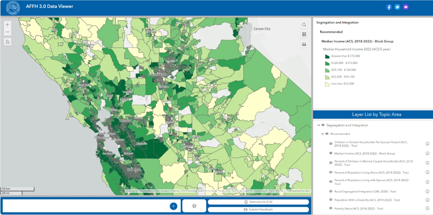 Screen shot of affh data viewer map