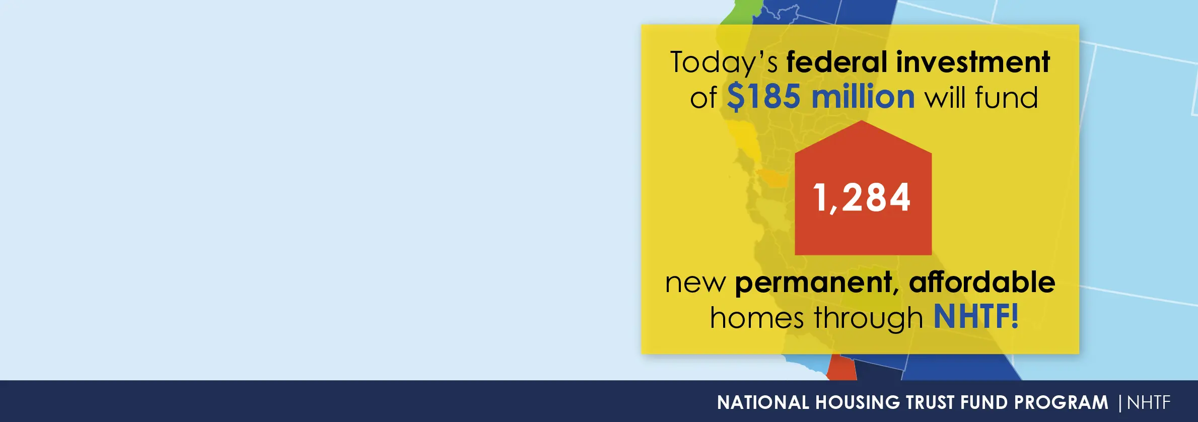 Today's federal investment of $185 million will fund new permanent, affordable homes through NHTF!