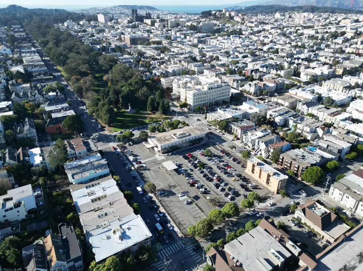 Aerial view of San Francisco DMV site